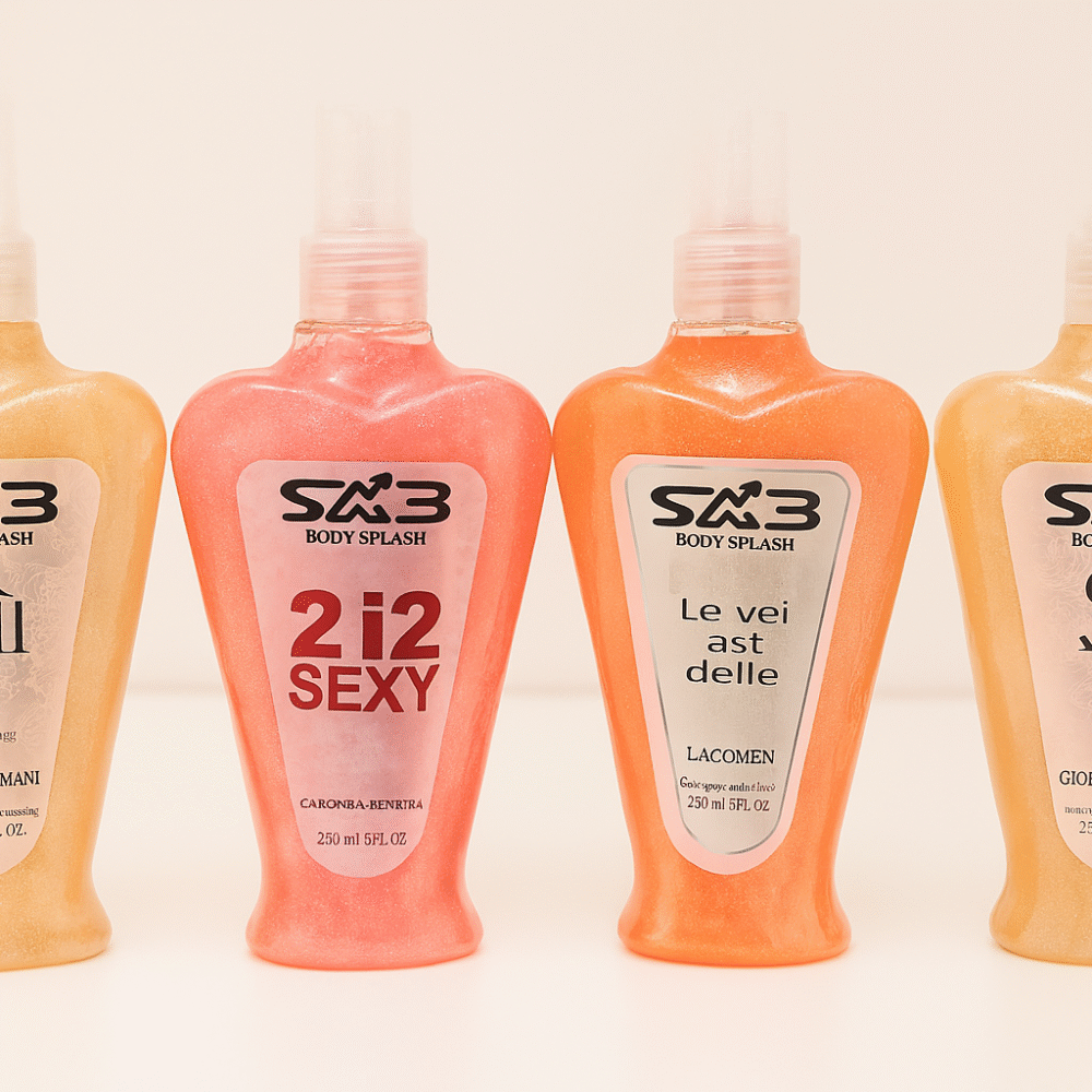 SMB Body Splash Collection – رذاذ الجسم اللامع برائحة العطور العالمية✨