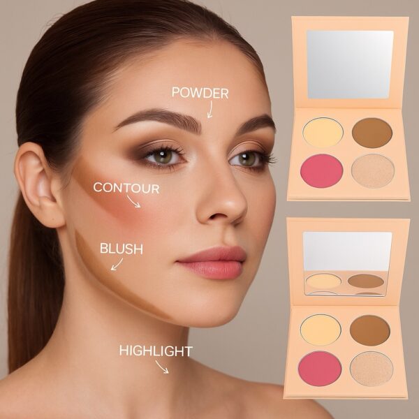 باليت متكامل نباتي للتحديد والتوهج – مثالي للسفر✈️ - الصورة 2