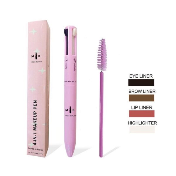 قلم مكياج 4 في 1 من MOZA BEAUTY – عملي، أنيق، ومثالي للسفر💄👛 - الصورة 4