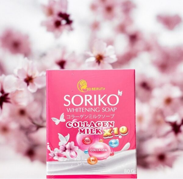 صابونة سوريكو لتفتيح البشرة بالكولاجين والحليب – تركيبة فعالة 10x لإشراقة فورية🇹🇭🌸 - الصورة 4