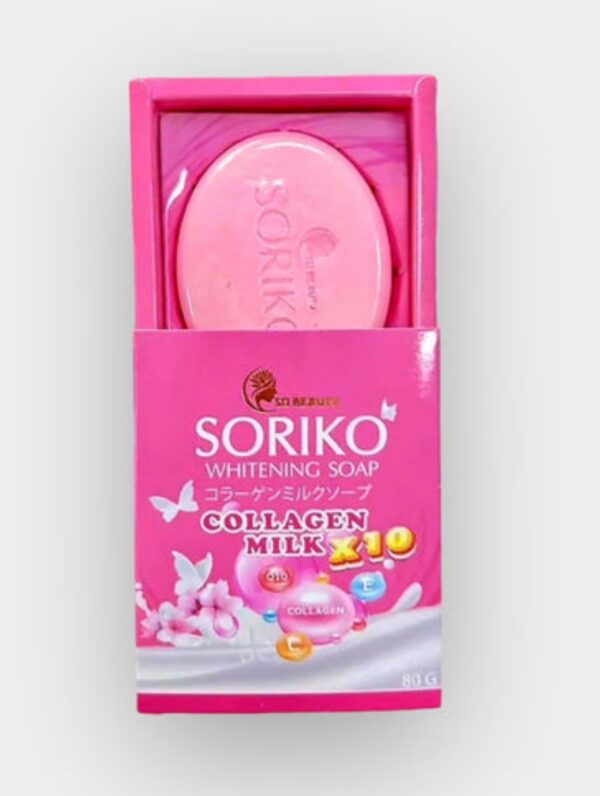 صابونة سوريكو لتفتيح البشرة بالكولاجين والحليب – تركيبة فعالة 10x لإشراقة فورية🇹🇭🌸
