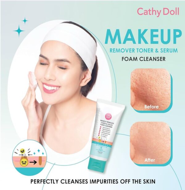 غسول رغوي 3 في 1 من كاثي دول – مزيل مكياج وتونر وسيروم بفيتامين سي 🇹🇭 - الصورة 3