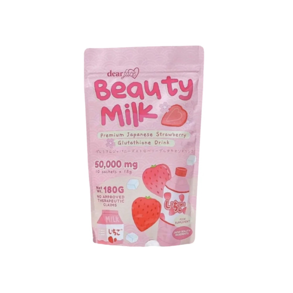 Beauty Milk – مشروب الجلوتاثيون بالفراولة اليابانية من Dear Face