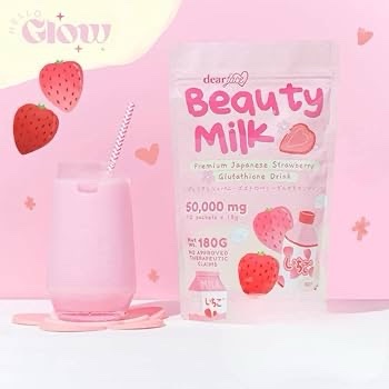 Beauty Milk – مشروب الجلوتاثيون بالفراولة اليابانية من Dear Face - الصورة 4